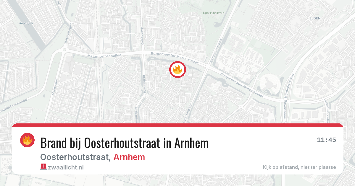 Brand bij Oosterhoutstraat in Arnhem — 2 aug 2026