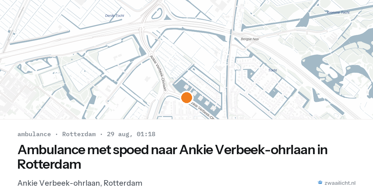 Ambulance met spoed naar Ankie Verbeek-ohrlaan in Rotterdam — 28 aug 2026