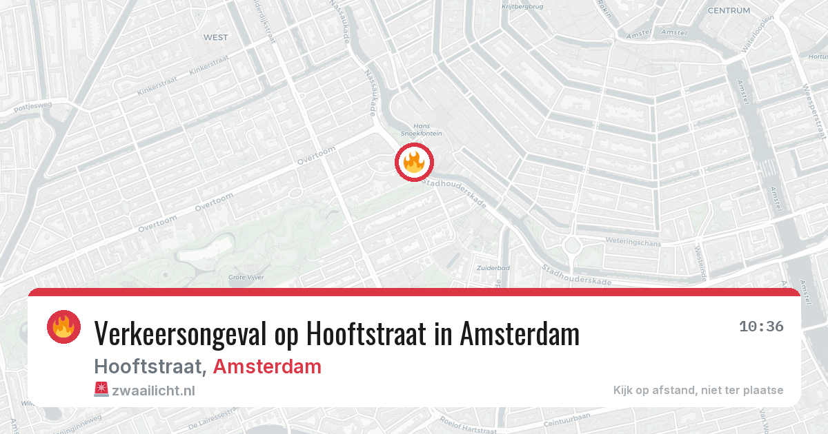 Verkeersongeval op Hooftstraat in Amsterdam — 31 mrt 2026