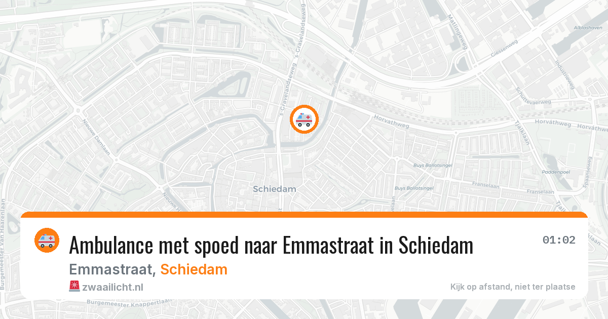 Ambulance met spoed naar Emmastraat in Schiedam — 4 aug 2026