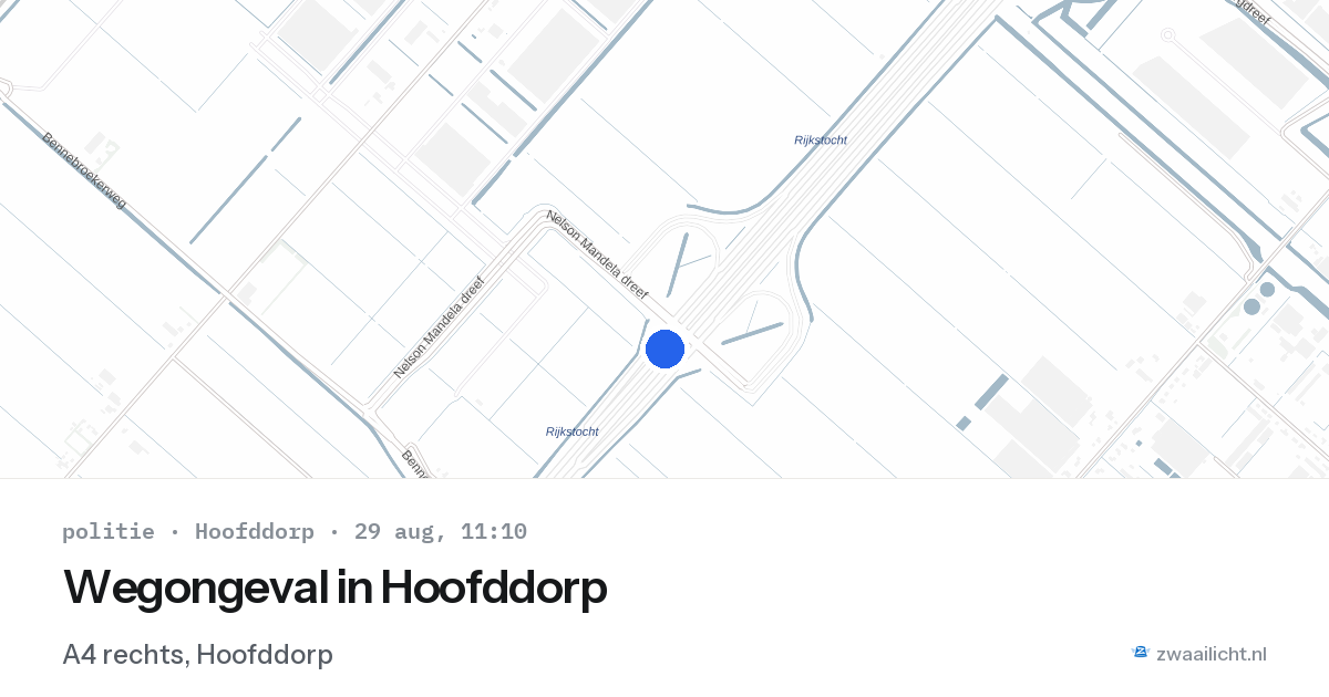 Wegongeval in Hoofddorp — 29 aug 2026