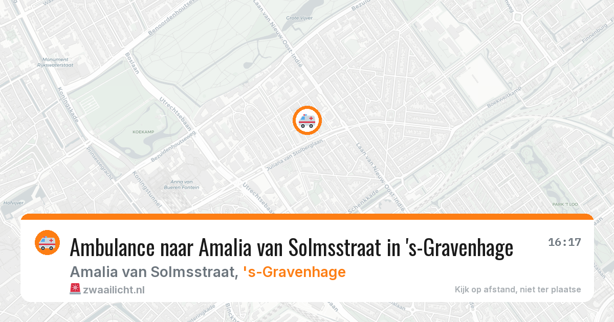 Ambulance naar Amalia van Solmsstraat in 's-Gravenhage — 16 mrt 2026