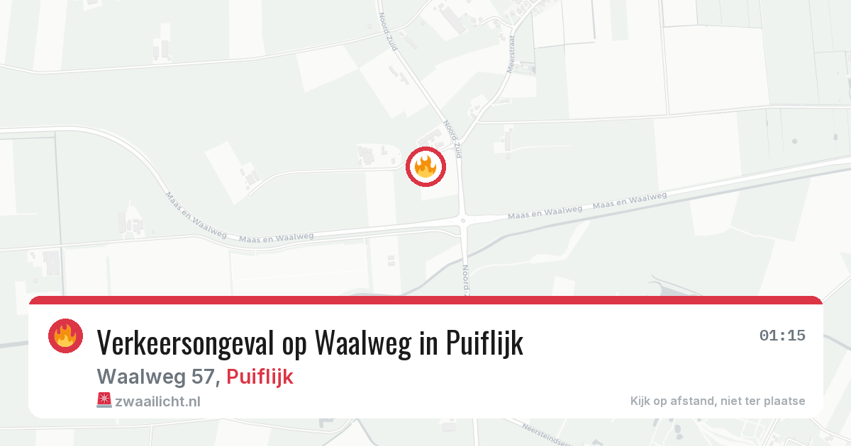 Verkeersongeval op Waalweg in Puiflijk — 14 feb 2026
