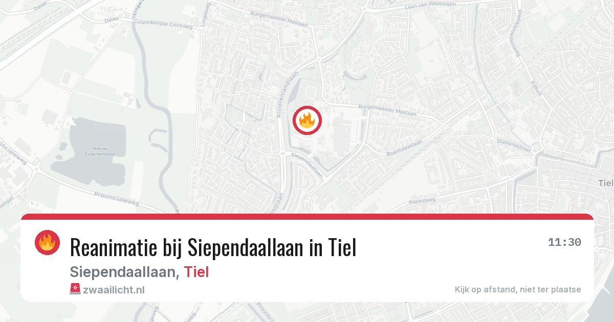 Reanimatie bij Siependaallaan in Tiel — 23 jul 2026