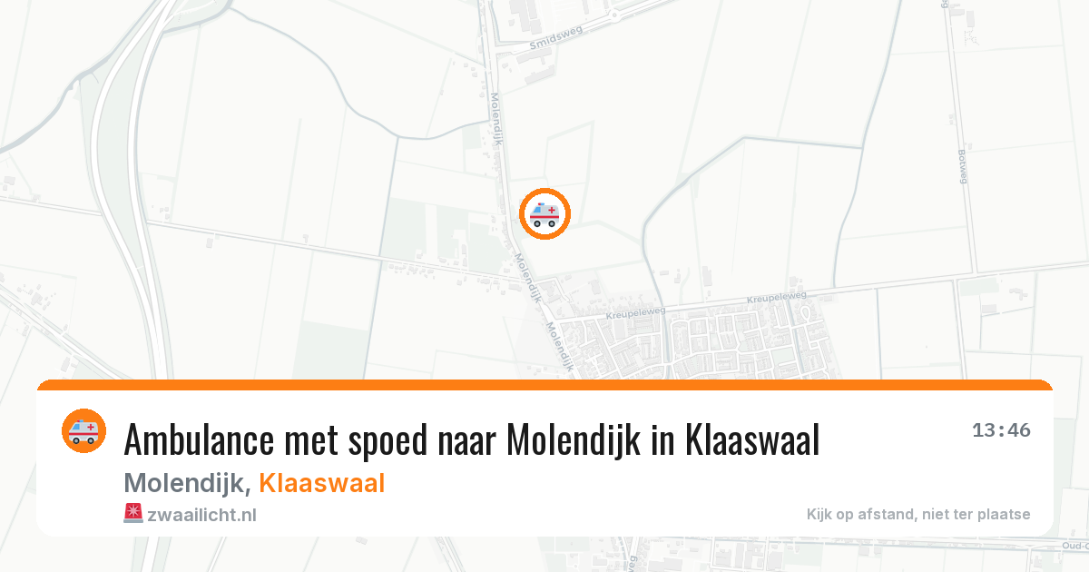 Ambulance met spoed naar Molendijk in Klaaswaal — 25 jun 2026