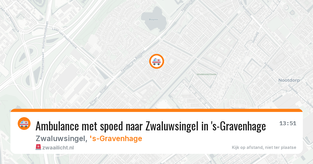 Ambulance met spoed naar Zwaluwsingel in 's-Gravenhage — 28 jun 2026