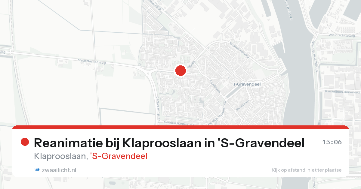 Reanimatie bij Klaprooslaan in 'S-Gravendeel — 17 aug 2026