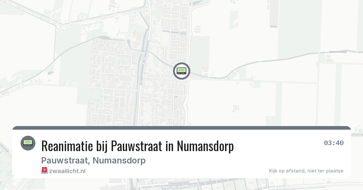 Reanimatie bij Pauwstraat in Numansdorp — 1 mrt 2026