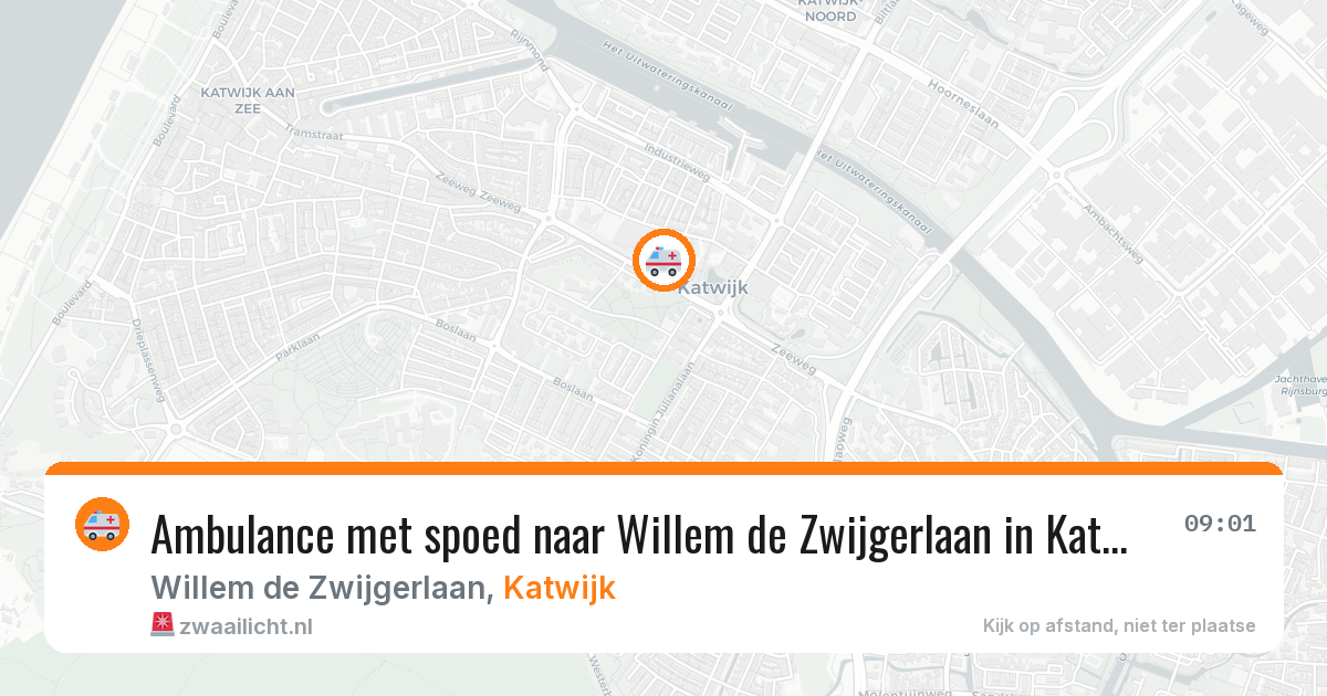 Ambulance met spoed naar Willem de Zwijgerlaan in Katwijk — 21 mei 2026