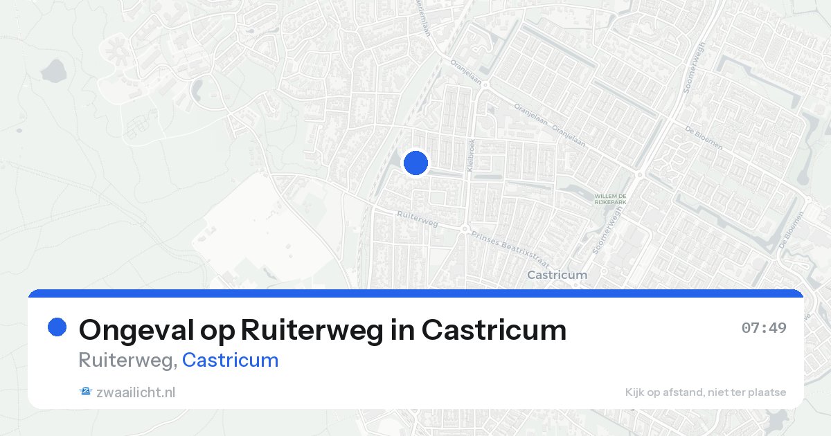 Ongeval op Ruiterweg in Castricum — 17 aug 2026