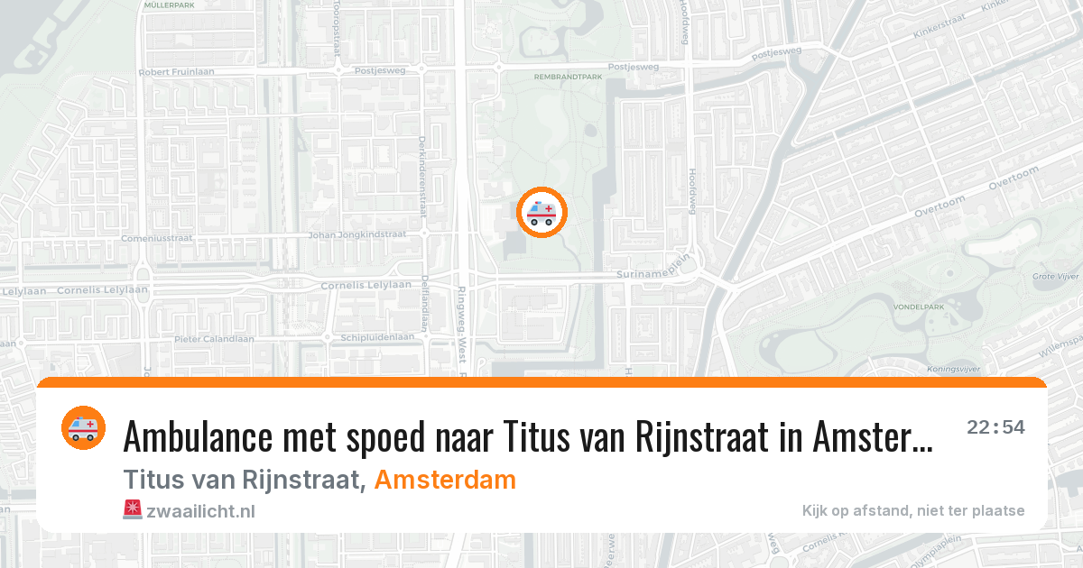 Ambulance met spoed naar Titus van Rijnstraat in Amsterdam — 1 jul 2026