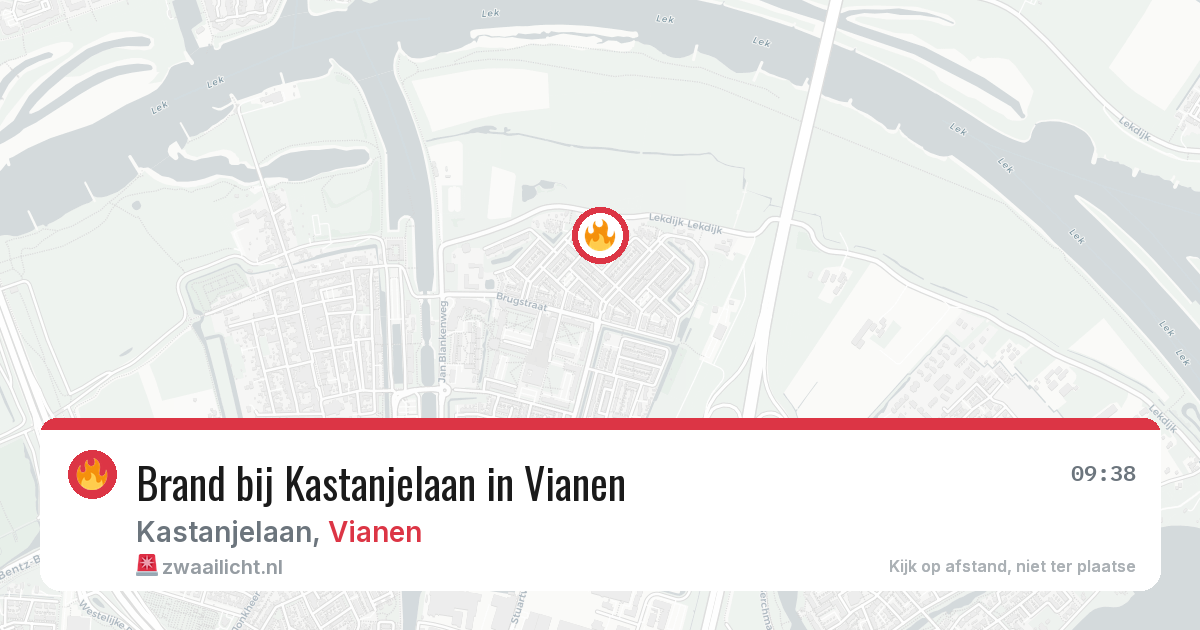 Brand bij Kastanjelaan in Vianen — 27 jun 2026