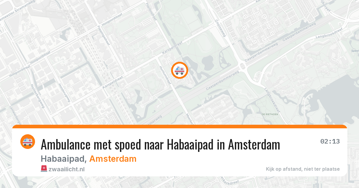 Ambulance met spoed naar Habaaipad in Amsterdam — 2 mei 2026