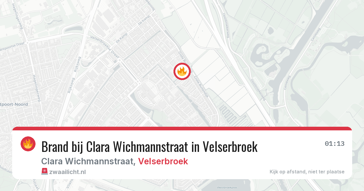 Brand bij Clara Wichmannstraat in Velserbroek — 19 jul 2026