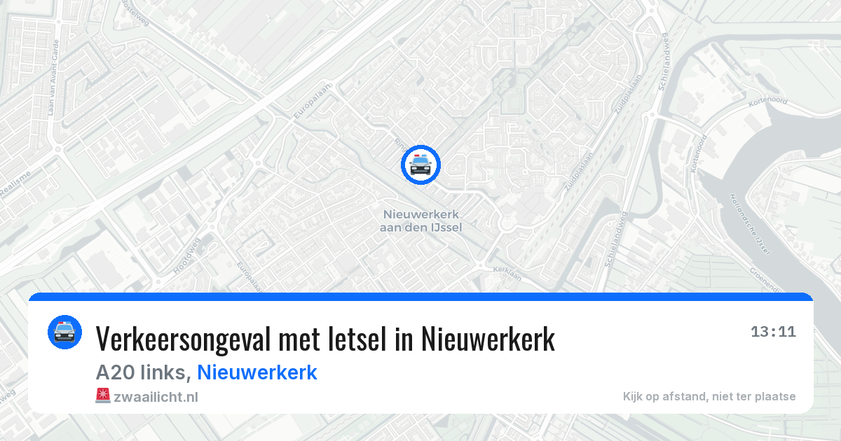 Verkeersongeval met letsel in Nieuwerkerk — 26 apr 2026