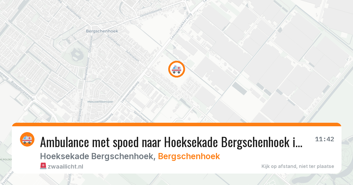 Ambulance met spoed naar Hoeksekade Bergschenhoek in Bergschenhoek — 12 jun 2026