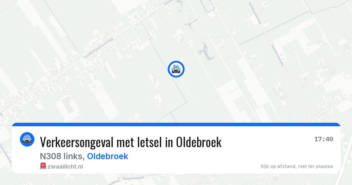 Verkeersongeval met letsel in Oldebroek — 17 jul 2026