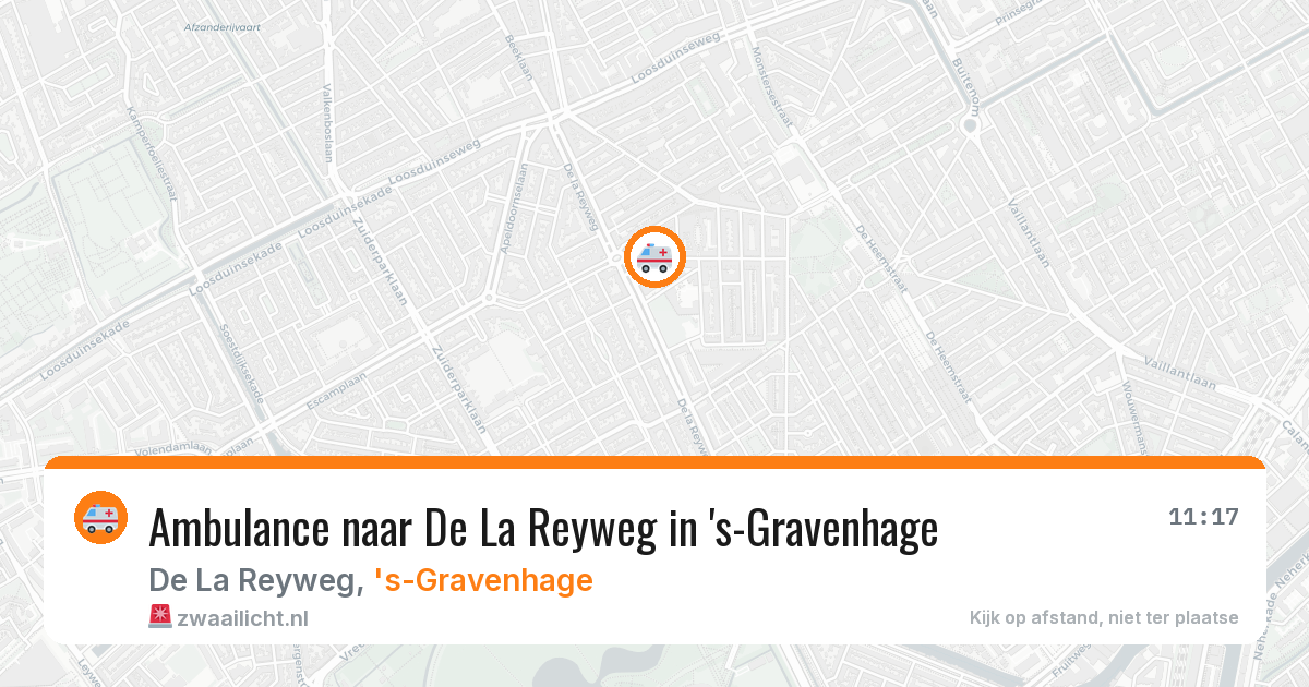 Ambulance naar De La Reyweg in 's-Gravenhage — 14 aug 2026