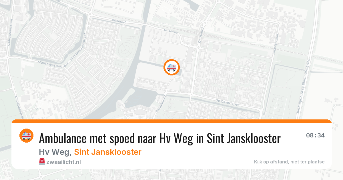 Ambulance met spoed naar Hv Weg in Sint Jansklooster — 6 aug 2026