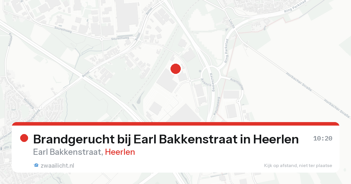 Brandgerucht bij Earl Bakkenstraat in Heerlen — 20 aug 2026