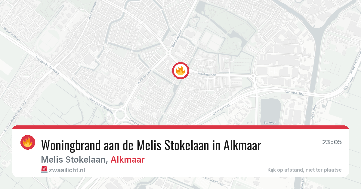 Woningbrand aan de Melis Stokelaan in Alkmaar — 13 jun 2026