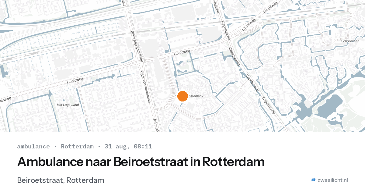 Ambulance naar Beiroetstraat in Rotterdam — 31 aug 2026