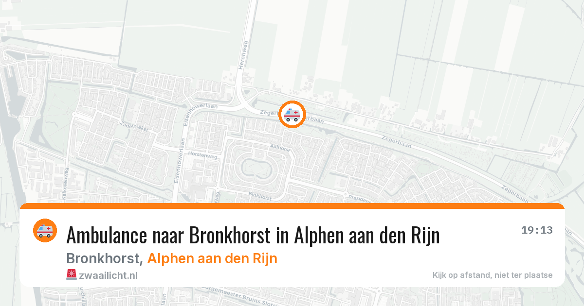 Ambulance naar Bronkhorst in Alphen aan den Rijn — 12 aug 2026