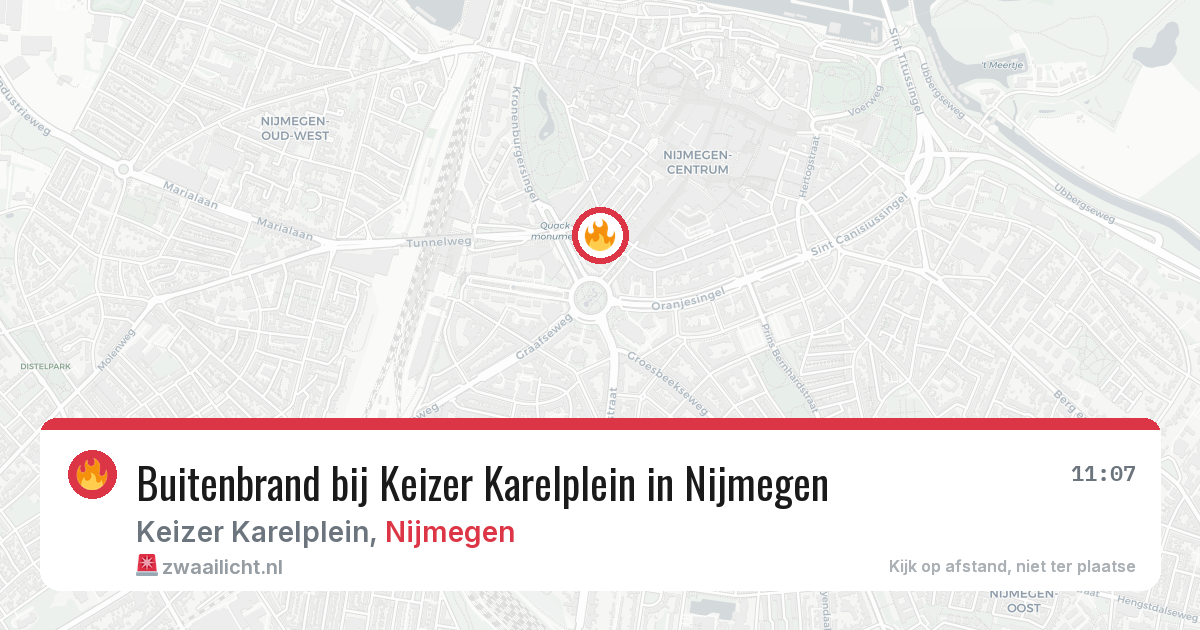 Buitenbrand bij Keizer Karelplein in Nijmegen — 3 aug 2026