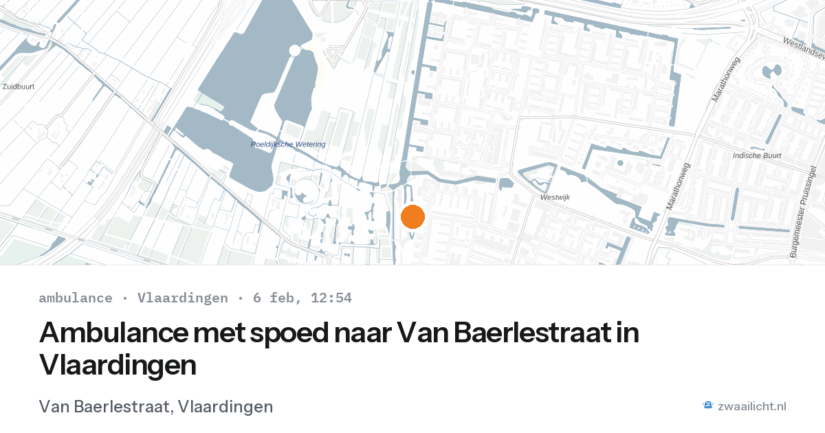 Ambulance met spoed naar Van Baerlestraat in Vlaardingen — 6 feb 2026