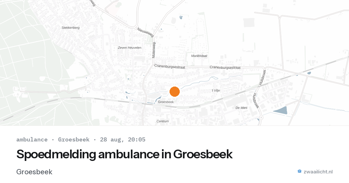 Spoedmelding ambulance in Groesbeek — 28 aug 2026