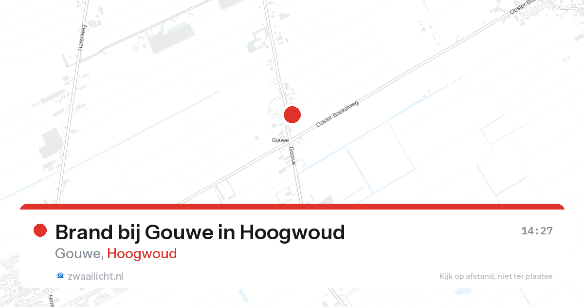 Brand bij Gouwe in Hoogwoud — 25 aug 2026