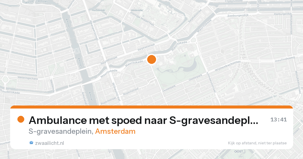 Ambulance met spoed naar S-gravesandeplein in Amsterdam — 24 aug 2026