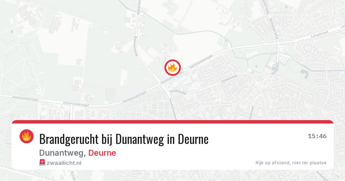 Brandgerucht bij Dunantweg in Deurne — 31 jul 2026