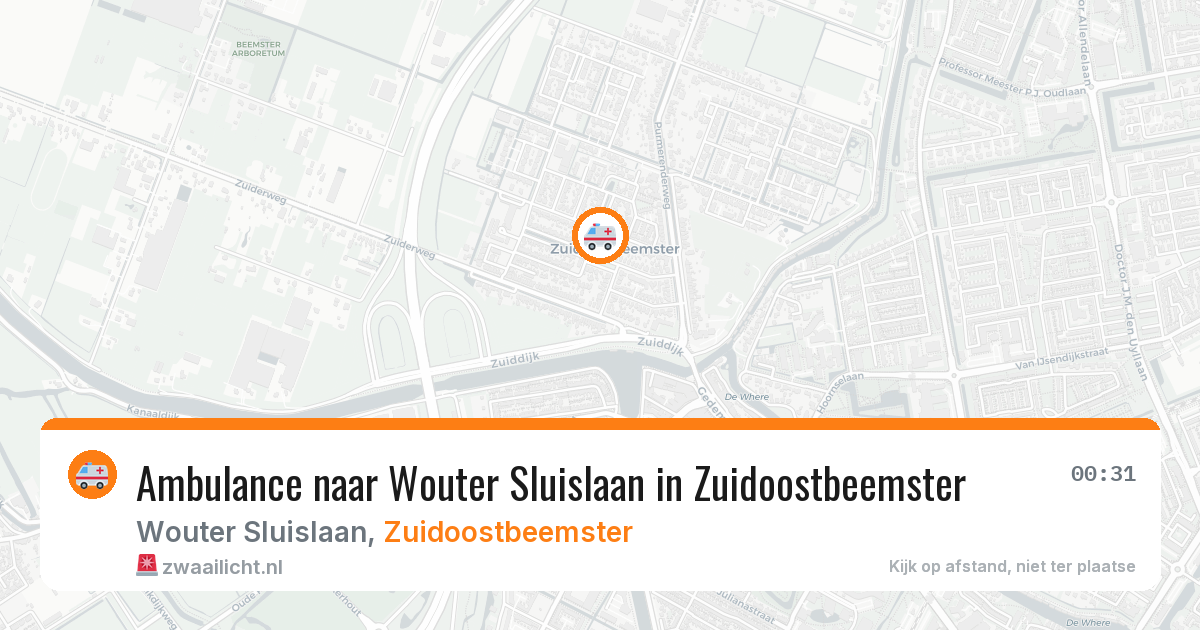 Ambulance naar Wouter Sluislaan in Zuidoostbeemster — 3 aug 2026