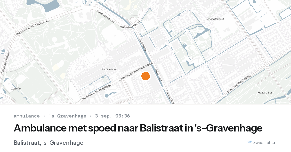 Ambulance met spoed naar Balistraat in 's-Gravenhage — 3 sep 2026