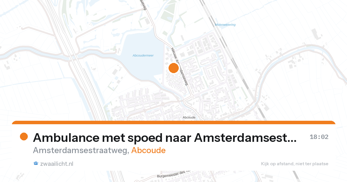 Ambulance met spoed naar Amsterdamsestraatweg in Abcoude — 27 aug 2026