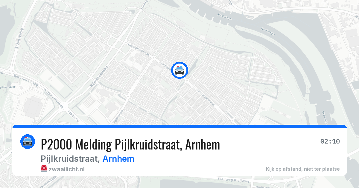 P2000 Melding Pijlkruidstraat, Arnhem — 9 aug 2026