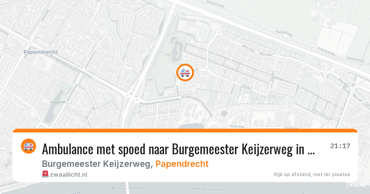 Ambulance met spoed naar Burgemeester Keijzerweg in Papendrecht — 28 jun 2026