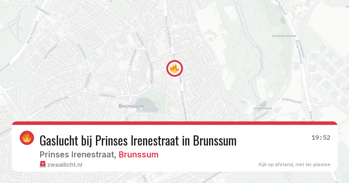 Gaslucht bij Prinses Irenestraat in Brunssum — 27 mrt 2026