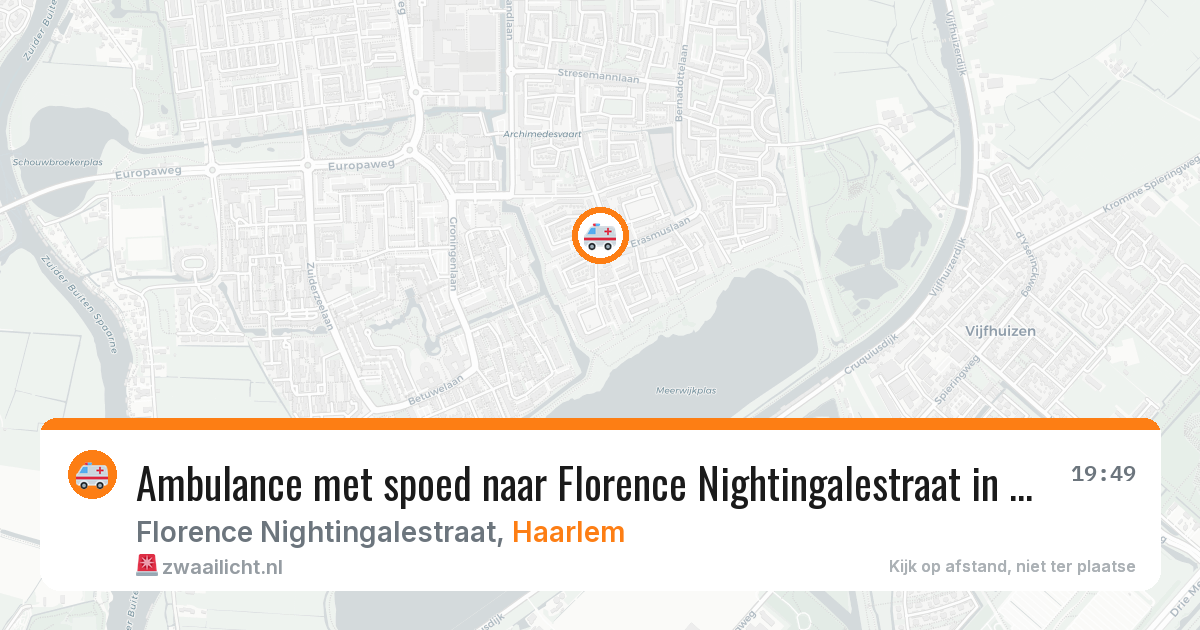 Ambulance met spoed naar Florence Nightingalestraat in Haarlem — 27 jul 2026
