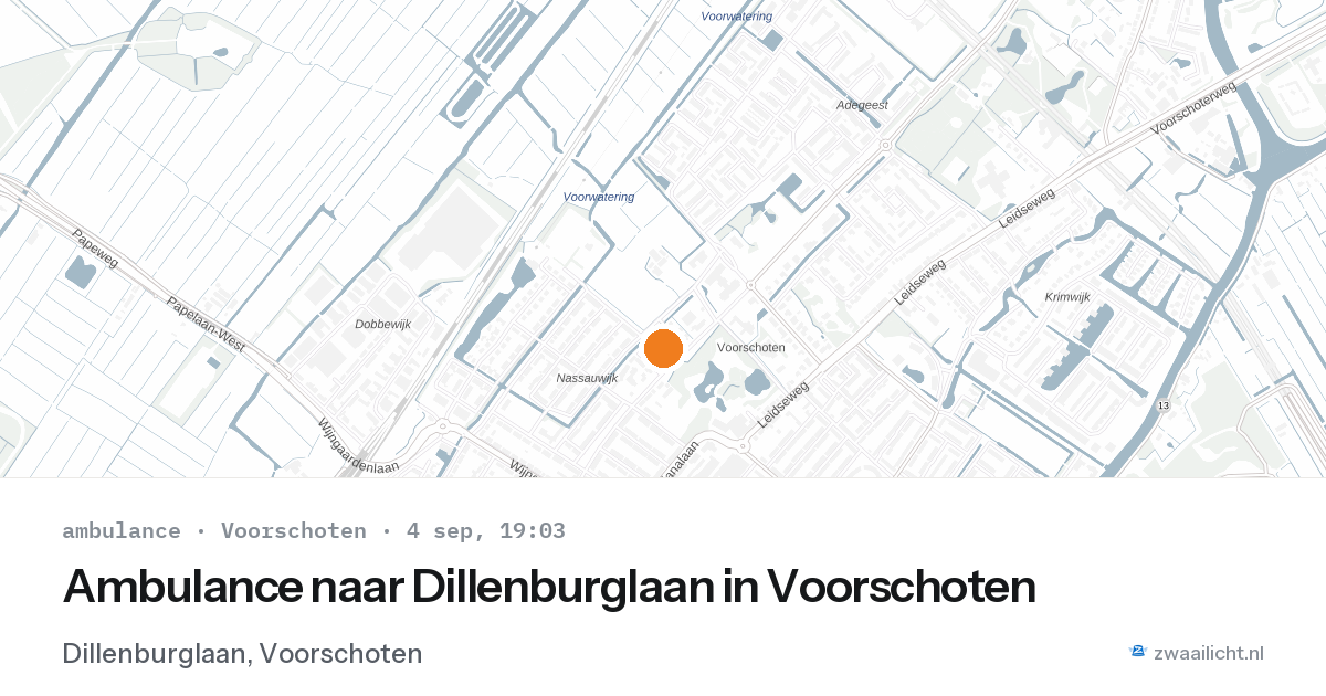 Ambulance naar Dillenburglaan in Voorschoten — 4 sep 2026