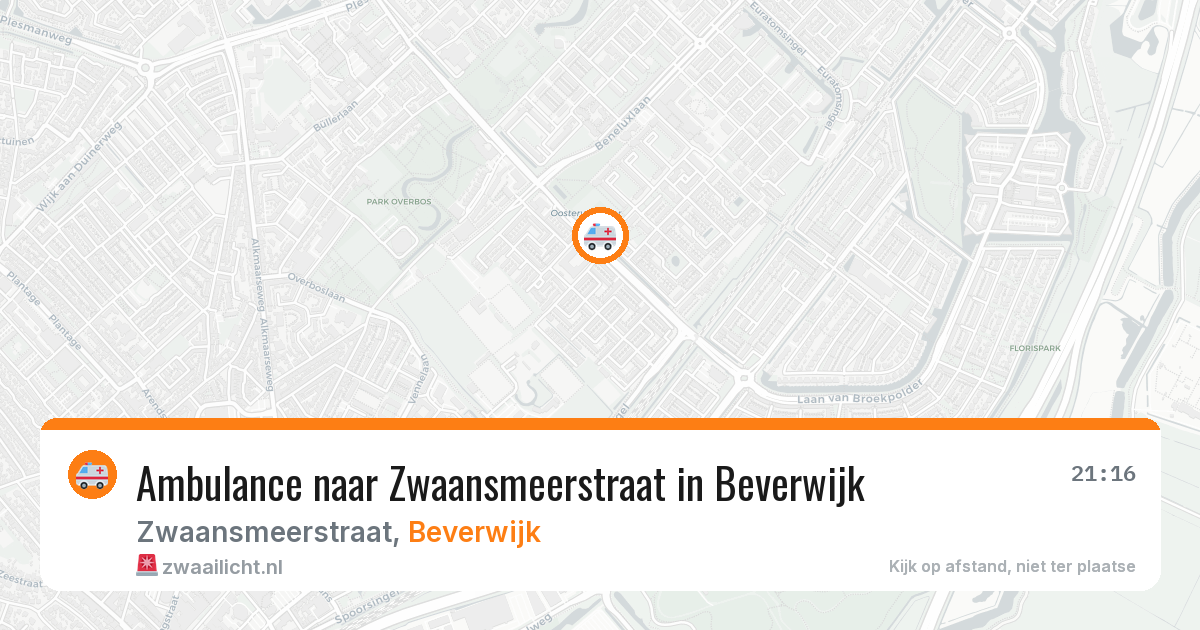 Ambulance naar Zwaansmeerstraat in Beverwijk — 2 aug 2026