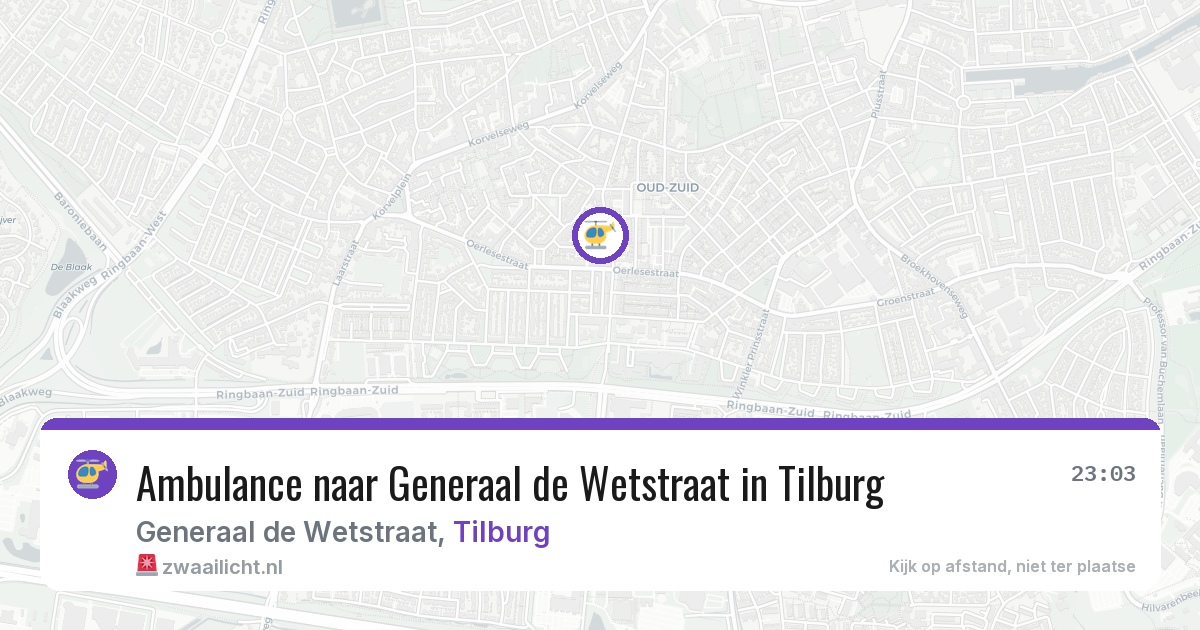 Ambulance naar Generaal de Wetstraat in Tilburg — 26 jun 2026