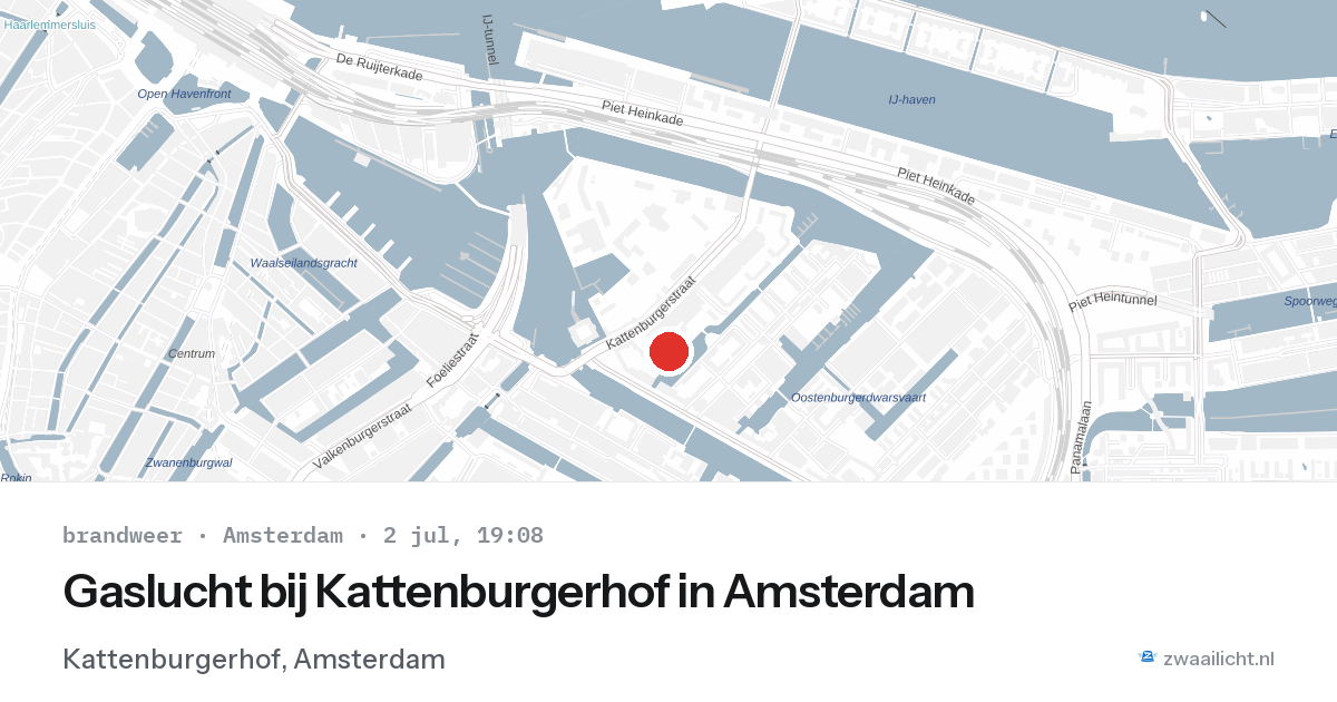 Gaslucht bij Kattenburgerhof in Amsterdam — 2 jul 2026