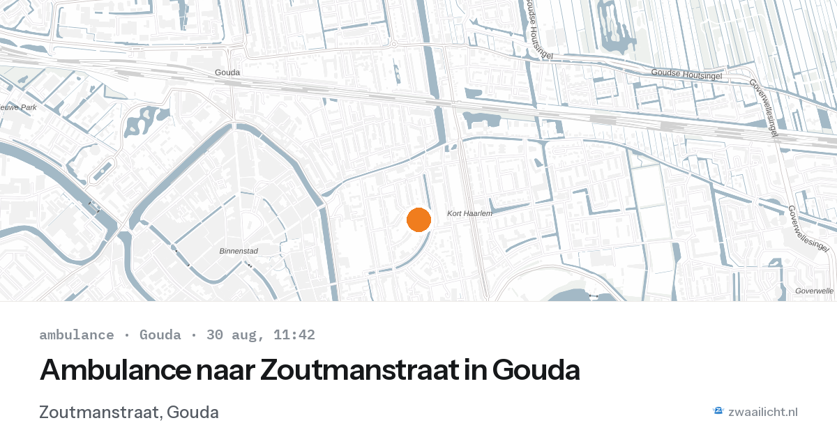 Ambulance naar Zoutmanstraat in Gouda — 30 aug 2026