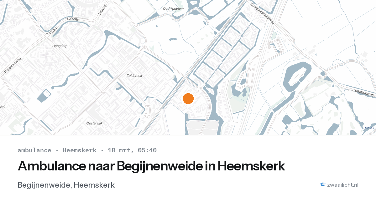 Ambulance naar Begijnenweide in Heemskerk — 18 mrt 2026