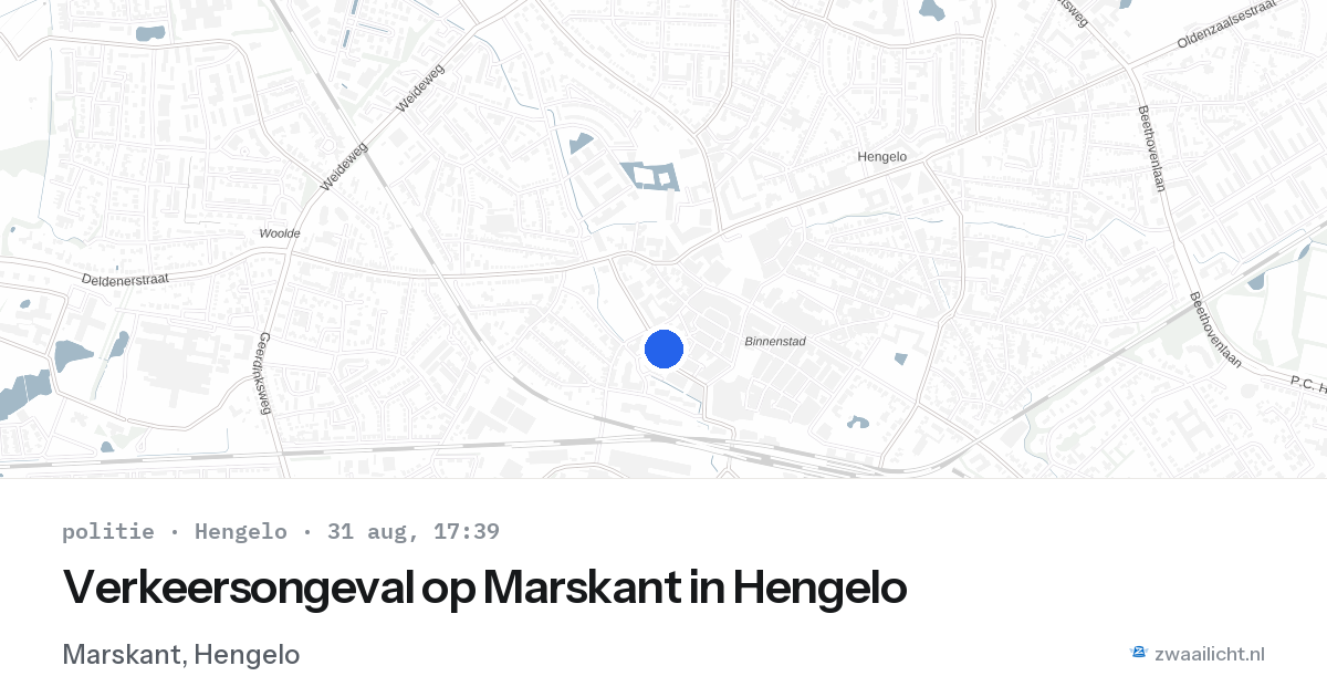 Verkeersongeval op Marskant in Hengelo — 31 aug 2026