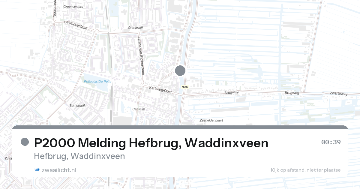 P2000 Melding Hefbrug, Waddinxveen — 21 apr 2026