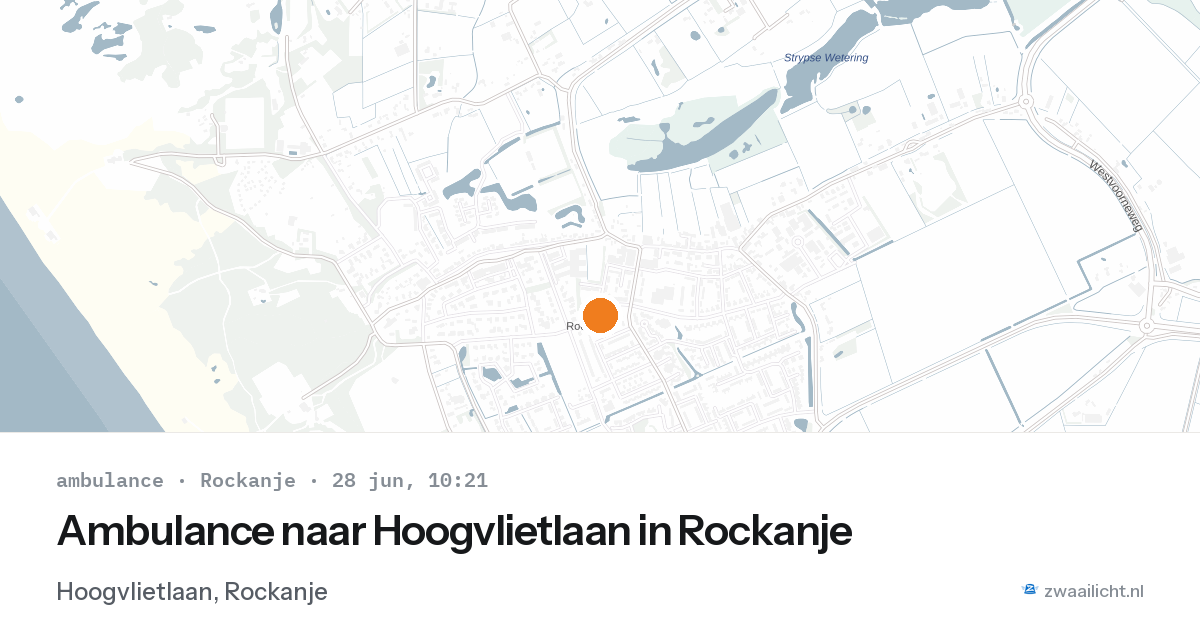 Ambulance naar Hoogvlietlaan in Rockanje — 28 jun 2026