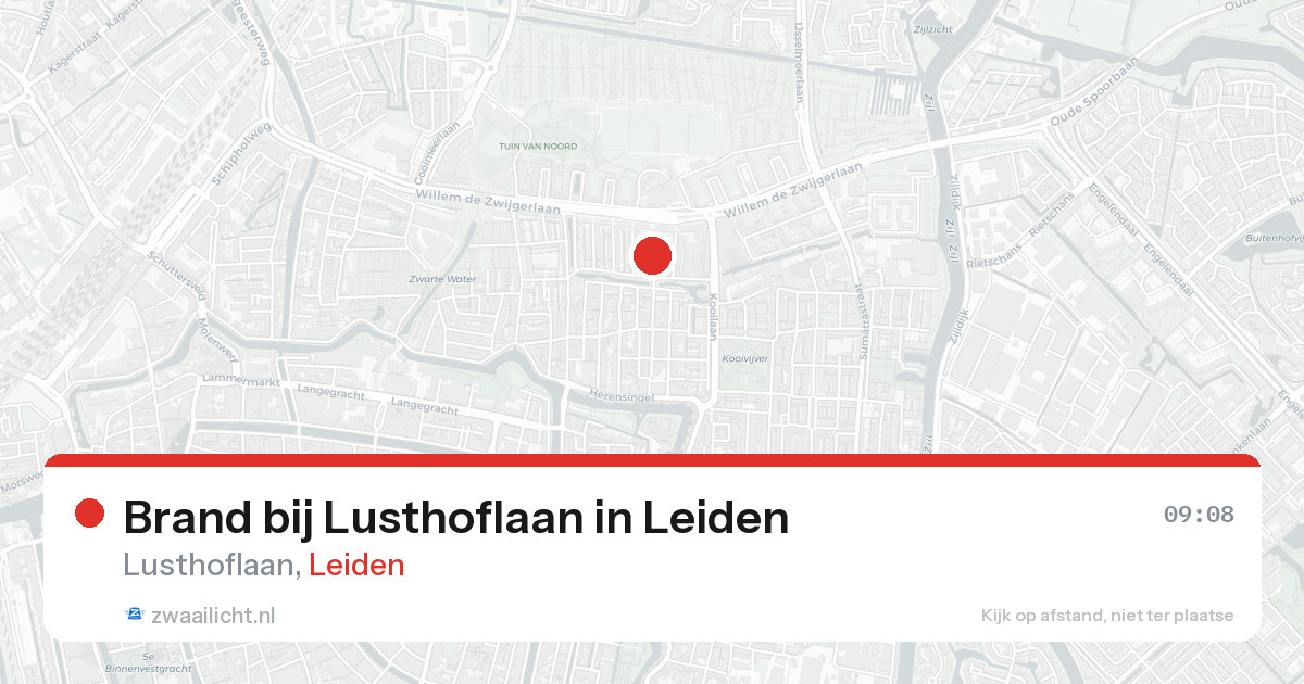 Brand bij Lusthoflaan in Leiden — 17 aug 2026